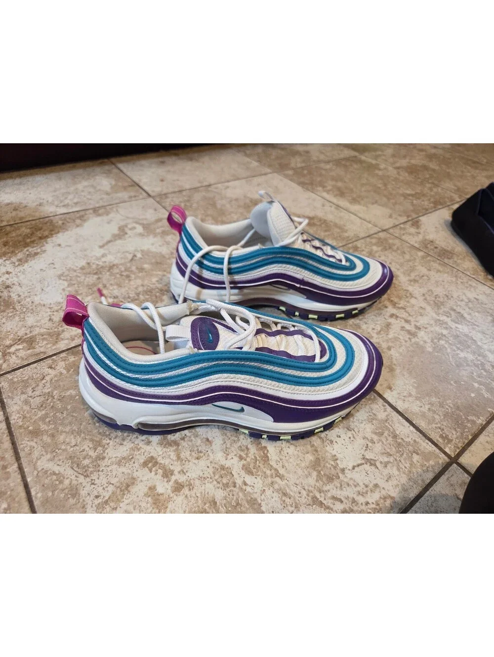 Nike Air Max 97 Women's Sneakers Hornets Easter Colorway Purple Teal Blue
